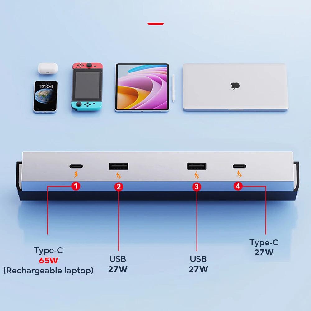 Highland 2024 Tesla Model 3 65W Expansion Dock Fast Charging Intelligent USB Hub Accessories for Central Control - Tesslaract