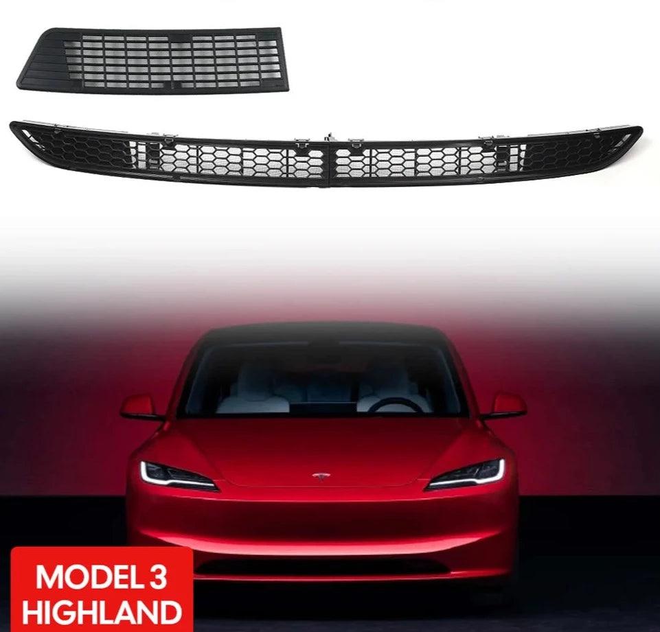 Highland 2024 Tesla Model 3 Lower Bumper Anti-Insect Net - Dust-Proof Inner Vent Grille Cover for Ultimate Protection - Tesslaract