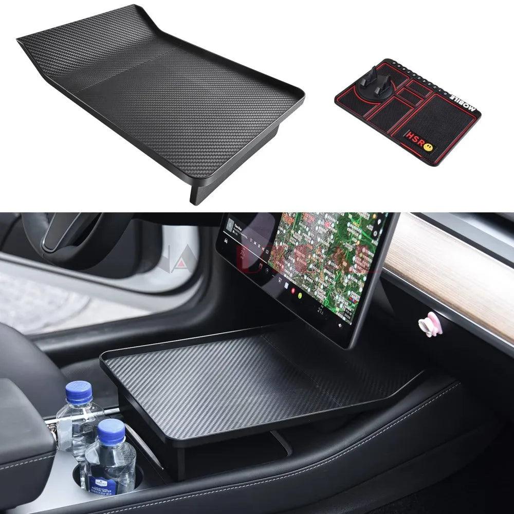 Elevate Your In-Car Dining Experience with the Tesla Model 3/Y Console Food Tray! Introducing the perfect companion for your Tesla Model 3 or Model Y—a Console Food Tray equipped with an Anti-Slip Phone Holder. Whether you're on a road trip or just need a convenient dining space, this tray is designed to meet your needs.