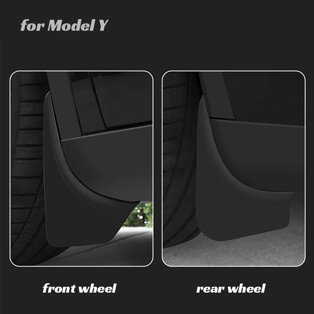 Tesla Model Y Car Wheel Mud Flaps - New Upgrade TPE Mudguards for Front and Rear Fenders, Splash Guards Protector - Tesslaract