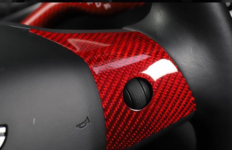 Carbon fiber steering wheel cover for Tesla model 3 3pcs/set - Tesslaract