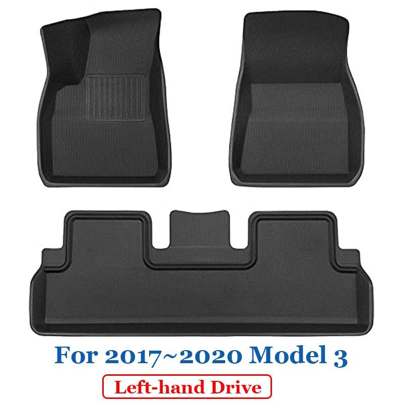 Floor Mats for Tesla Model 3 Y Left Right Driving All Weather Anti-Slip Waterproof Floor Liners Car Mat Interior Accessories - Tesslaract