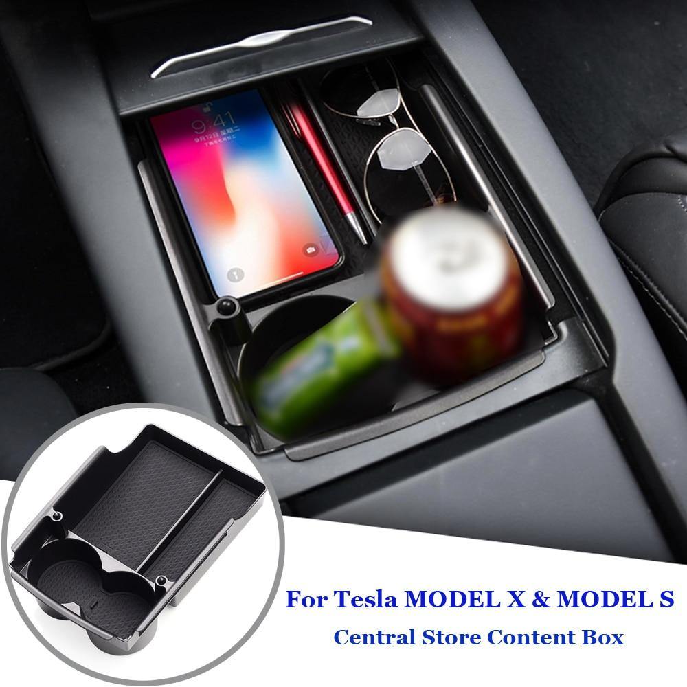 Storage Box Armrest Center Console Tray For Tesla Model X/S - Tesslaract